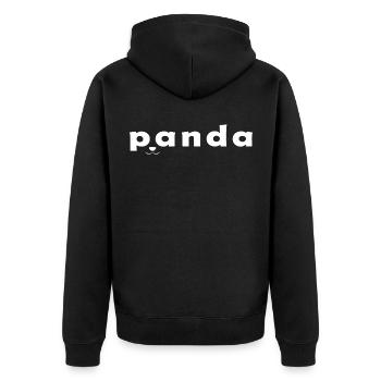 panda - Unisex Premium Organic Zip Hoodie - black - Back - Nico (187cm)