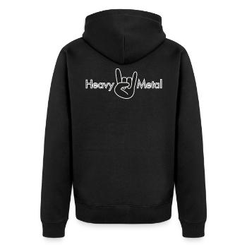 Heavy Metal - Unisex Premium Bio Zip Hoodie - Schwarz - Hinten - Nico (187cm)