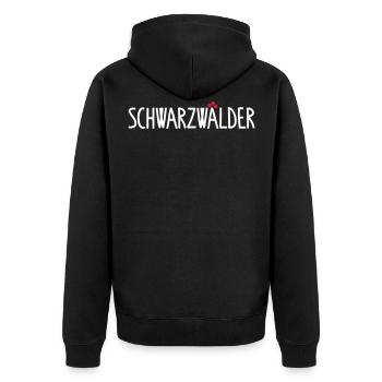 Schwarzwälder - Unisex Premium Bio Zip Hoodie - Schwarz - Hinten - Nico (187cm)