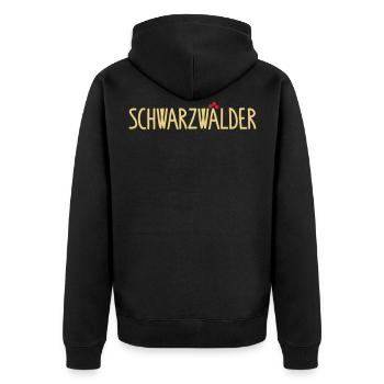 Schwarzwälder - Unisex Premium Bio Zip Hoodie - Schwarz - Hinten - Nico (187cm)