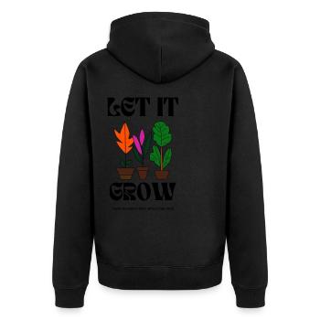 Colorful Indoor Plants Illustration - Let it Grow - Unisex Premium Organic Zip Hoodie - black - Back - Nico (187cm)