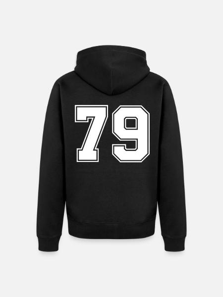 79 number jersey - Unisex Premium Organic Zip Hoodie - black