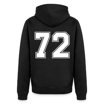 72 number jersey - Unisex Premium Organic Zip Hoodie - black - Back - Nico (187cm)