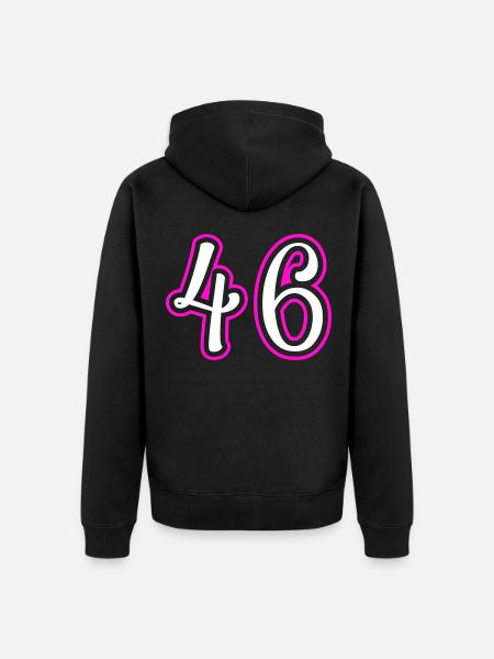 46 Numéro de numéro - Veste à capuche bio Premium Unisexe - noir