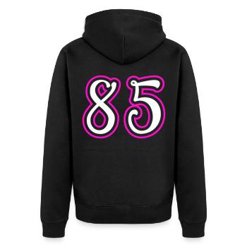 85 Number number - Unisex Premium Organic Zip Hoodie - black - Back - Nico (187cm)
