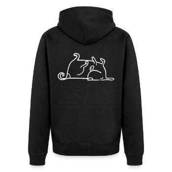 Funny dog Claw me please ! - Unisex Premium Organic Zip Hoodie - black - Back - Nico (187cm)