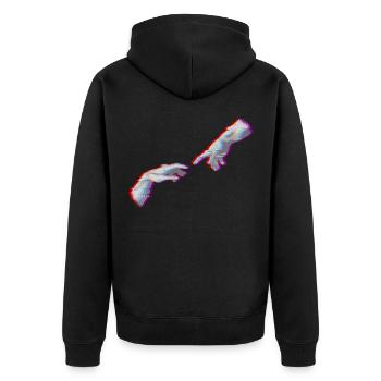 La création d’Adams Vaporwave Aesthetic Art - Veste à capuche bio Premium Unisexe - noir - Dos - Nico (187cm)