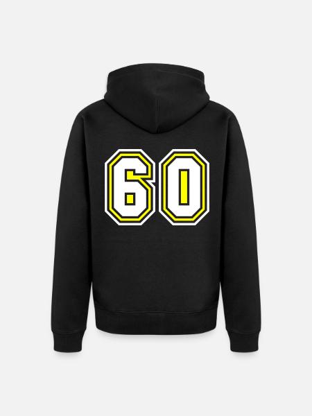 Symbole de 60 chiffres - Veste à capuche bio Premium Unisexe - noir
