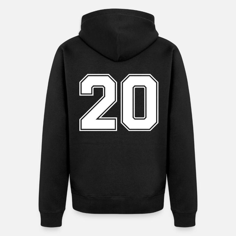 Maillot à 20 chiffres - Veste à capuche bio Premium Unisexe - noir