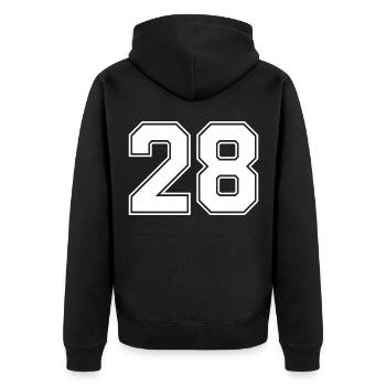 28 Number jersey - Unisex Premium Organic Zip Hoodie - black - Back - Nico (187cm)