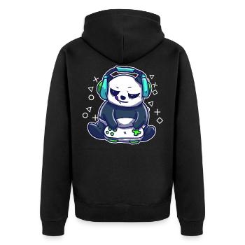 Jeu de jeu panda joue pc Games Jeux vidéo - Veste à capuche bio Premium Unisexe - noir - Dos - Nico (187cm)