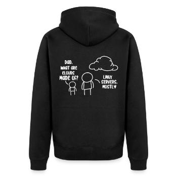 Cloud Storage Data Server Information Technology - Unisex Premium Bio Zip Hoodie - Schwarz - Hinten - Nico (187cm)