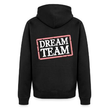 Dream Team - Unisex Premium Bio Zip Hoodie - Schwarz - Hinten - Nico (187cm)