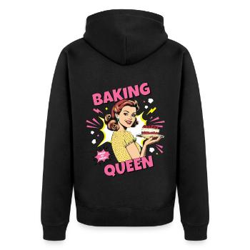 Baking Cake Baking Queen Baking Fairy Baker Pop Art - Unisex Premium Organic Zip Hoodie - black - Back - Nico (187cm)