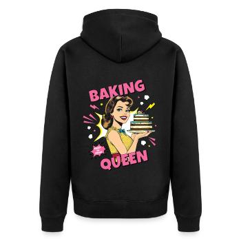 Baking Cake Baking Queen Baking Fairy Baker Pop Art - Unisex Premium Organic Zip Hoodie - black - Back - Nico (187cm)