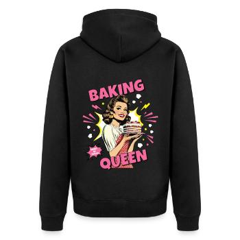 Baking Cake Baking Queen Baking Fairy Baker Pop Art - Unisex Premium Organic Zip Hoodie - black - Back - Nico (187cm)