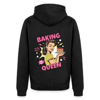 Baking Cake Baking Queen Baking Fairy Baker Pop Art - Unisex Premium Organic Zip Hoodie - black - Back - Nico (187cm)