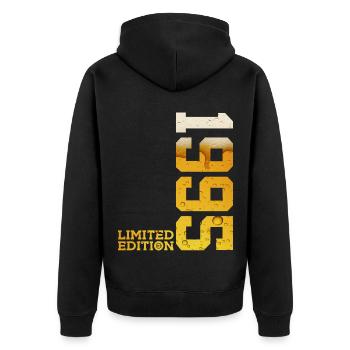 LIMITED EDITION 1995 BIER 31. GEBURTSTAG - Unisex Premium Bio Zip Hoodie - Schwarz - Hinten - Nico (187cm)