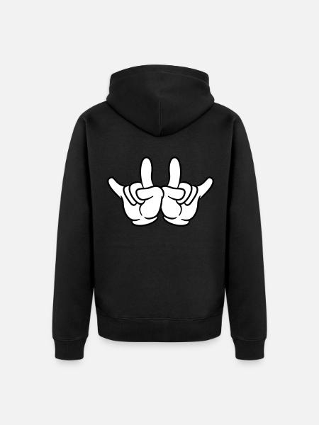hand party comic - Unisex Premium Bio Zip Hoodie - Schwarz