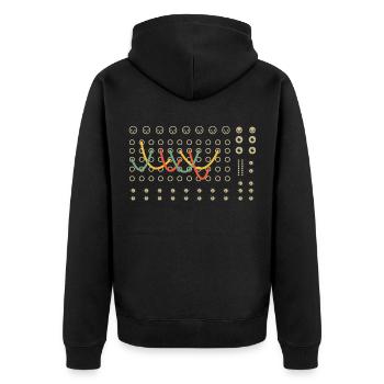 Retro Modular Synthesizer Analog Music Producer - Unisex Premium Organic Zip Hoodie - black - Back - Nico (187cm)