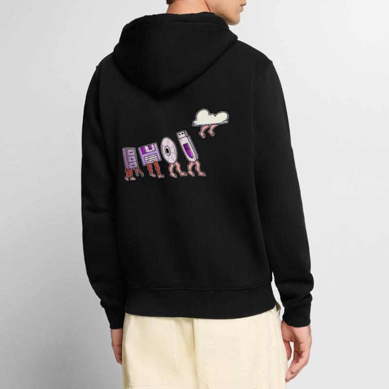 Evolution der Datenträger für Developer Unisex Premium Bio Zip Hoodie
