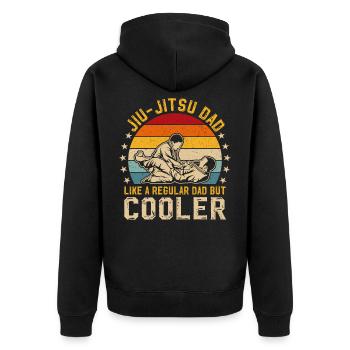 Papa jiu jitsu comme un papa normal mais plus cool - Veste à capuche bio Premium Unisexe - noir - Dos - Nico (187cm)