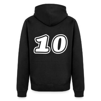 Symbole de 10 chiffres - Veste à capuche bio Premium Unisexe - noir - Dos - Nico (187cm)