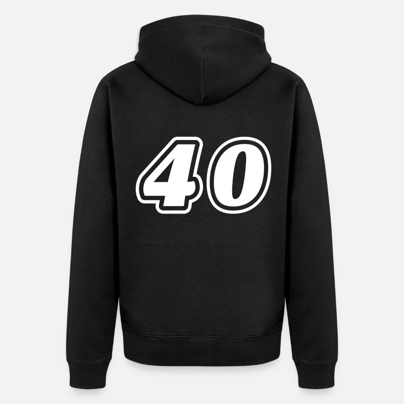 Symbole de 40 chiffres - Veste à capuche bio Premium Unisexe - noir