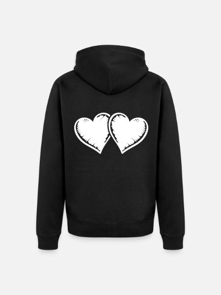 hearts symbol - Unisex Premium Organic Zip Hoodie - black
