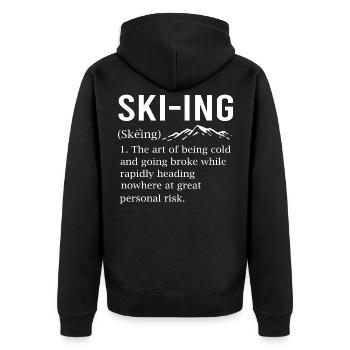 Ski d’humour Ski Drôle de sports d’hiver blague - Veste à capuche bio Premium Unisexe - noir - Dos - Nico (187cm)