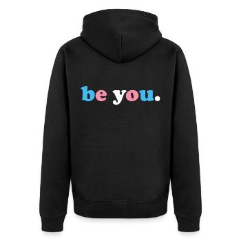 Soyez transgenre - Veste à capuche bio Premium Unisexe - noir - Dos - Nico (187cm)