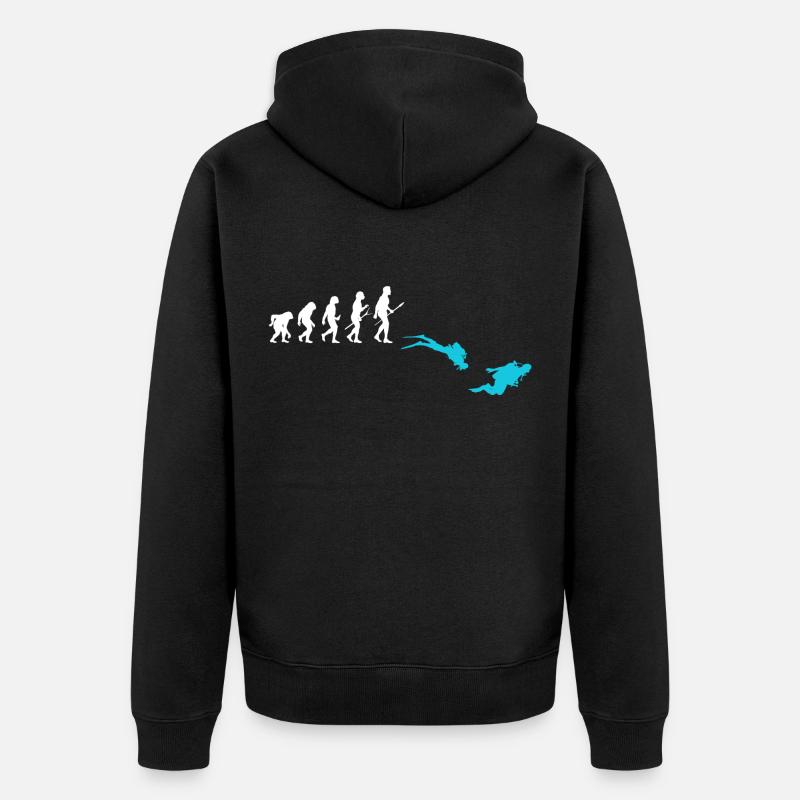 Diving Evolution Divers - Unisex Premium Organic Zip Hoodie - black