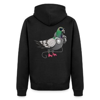 Drôle de techno sourd oreillers musique oiseaux - Veste à capuche bio Premium Unisexe - noir - Dos - Nico (187cm)