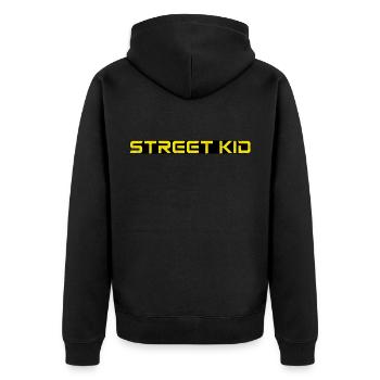 street kid punk Design Night city Cyber - Veste à capuche bio Premium Unisexe - noir - Dos - Nico (187cm)