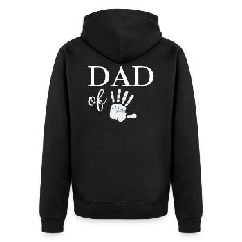 Dad of Five - Unisex Premium Organic Zip Hoodie - black - Back - Nico (187cm)