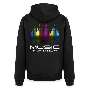 DJ Techno Therapy Music Equalizer edm Party - Unisex Premium Organic Zip Hoodie - black - Back - Nico (187cm)
