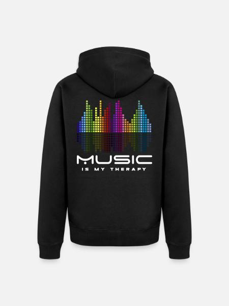 DJ Techno Therapy Music Equalizer edm Party - Unisex Premium Organic Zip Hoodie - black