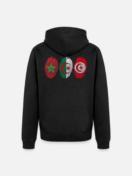 MAGHREB UNITED المغرب LOGO - Unisex Premium Organic Zip Hoodie - black