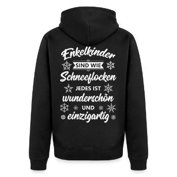 Enkelkinder sind wie Schneeflocken - Unisex Premium Bio Zip Hoodie - Schwarz - Hinten - Nico (187cm)
