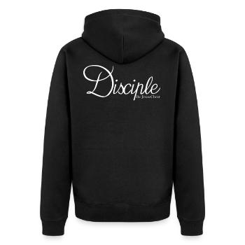 Disciple de Jésus en Blanc - Veste à capuche bio Premium Unisexe - noir - Dos - Nico (187cm)