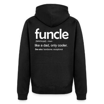 Funcle like a dad - Unisex Premium Organic Zip Hoodie - black - Back - Nico (187cm)