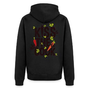 Embrassez le cuisinier - Avec l'amour et la cuisine chemise de cuisson - Veste à capuche bio Premium Unisexe - noir - Dos - Nico (187cm)