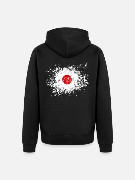 japan splash - Unisex Premium Organic Zip Hoodie - black