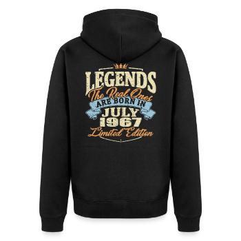 Echte Legenden werden im Juli 1967 geboren - Unisex Premium Bio Zip Hoodie - Schwarz - Hinten - Nico (187cm)
