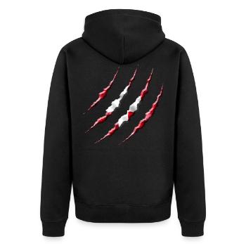 Schweiz - Unisex Premium Bio Zip Hoodie - Schwarz - Hinten - Nico (187cm)