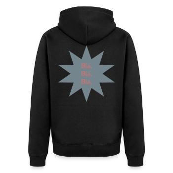 Bla. Bla. Bla. - design étoile - Veste à capuche bio Premium Unisexe - noir - Dos - Nico (187cm)