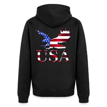États-Unis - Veste à capuche bio Premium Unisexe - noir - Dos - Nico (187cm)