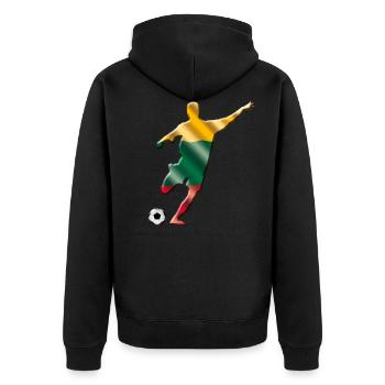 Lithuania - Unisex Premium Organic Zip Hoodie - black - Back - Nico (187cm)