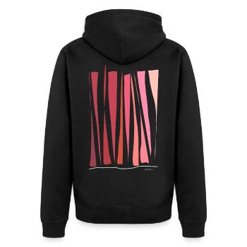 Abstract design For grilling you need a rust - Unisex Premium Organic Zip Hoodie - black - Back - Nico (187cm)