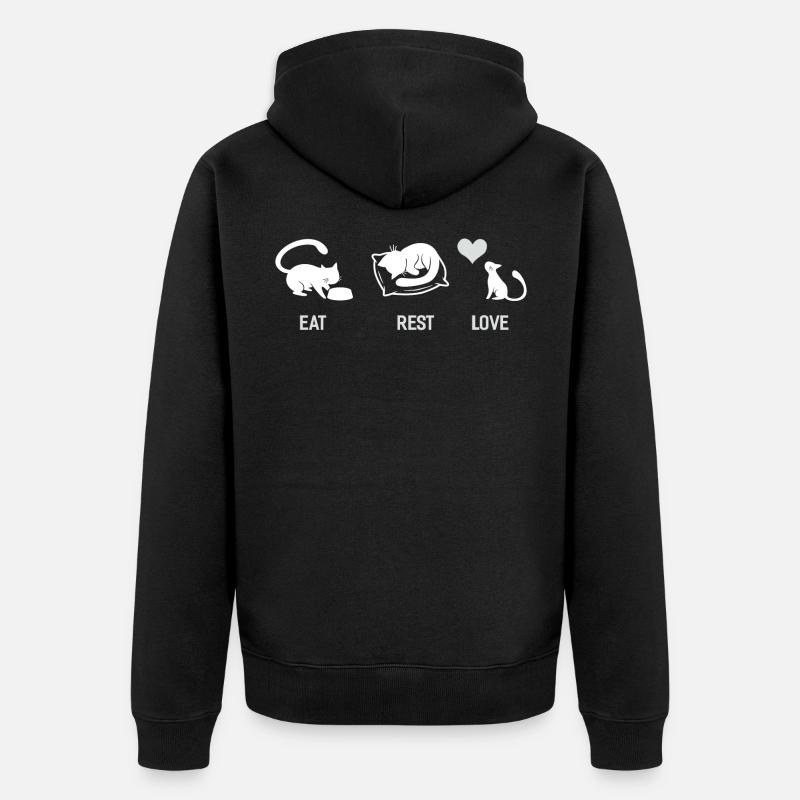 Manger du repos amour - Veste à capuche bio Premium Unisexe - noir